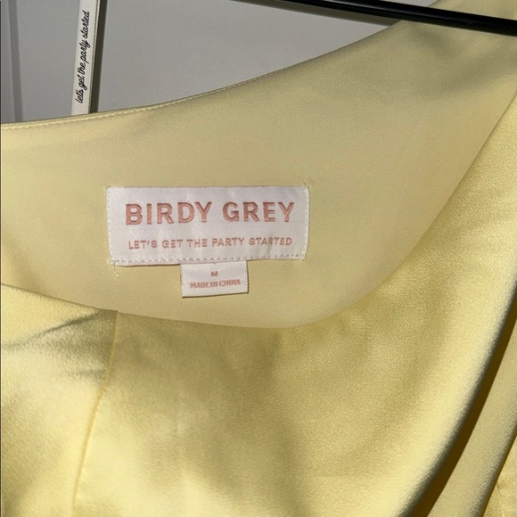 NWT! Birdy Grey One-Shoulder Pale Yellow Bridesmaid Gown - Picture 2 of 5